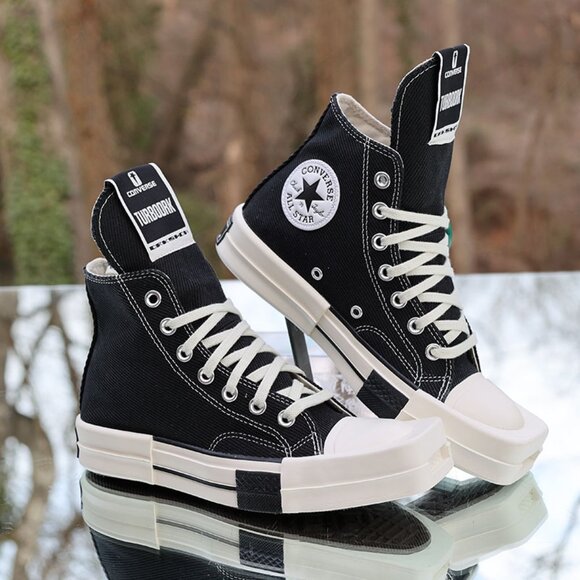 Converse Rick Owens x TURBODRK Chuck 70 Hi Black Canvas - Picture 1 of 14